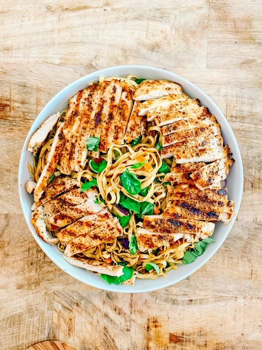 Citrus Garlic Grilled Chicken with Hunan Noodles