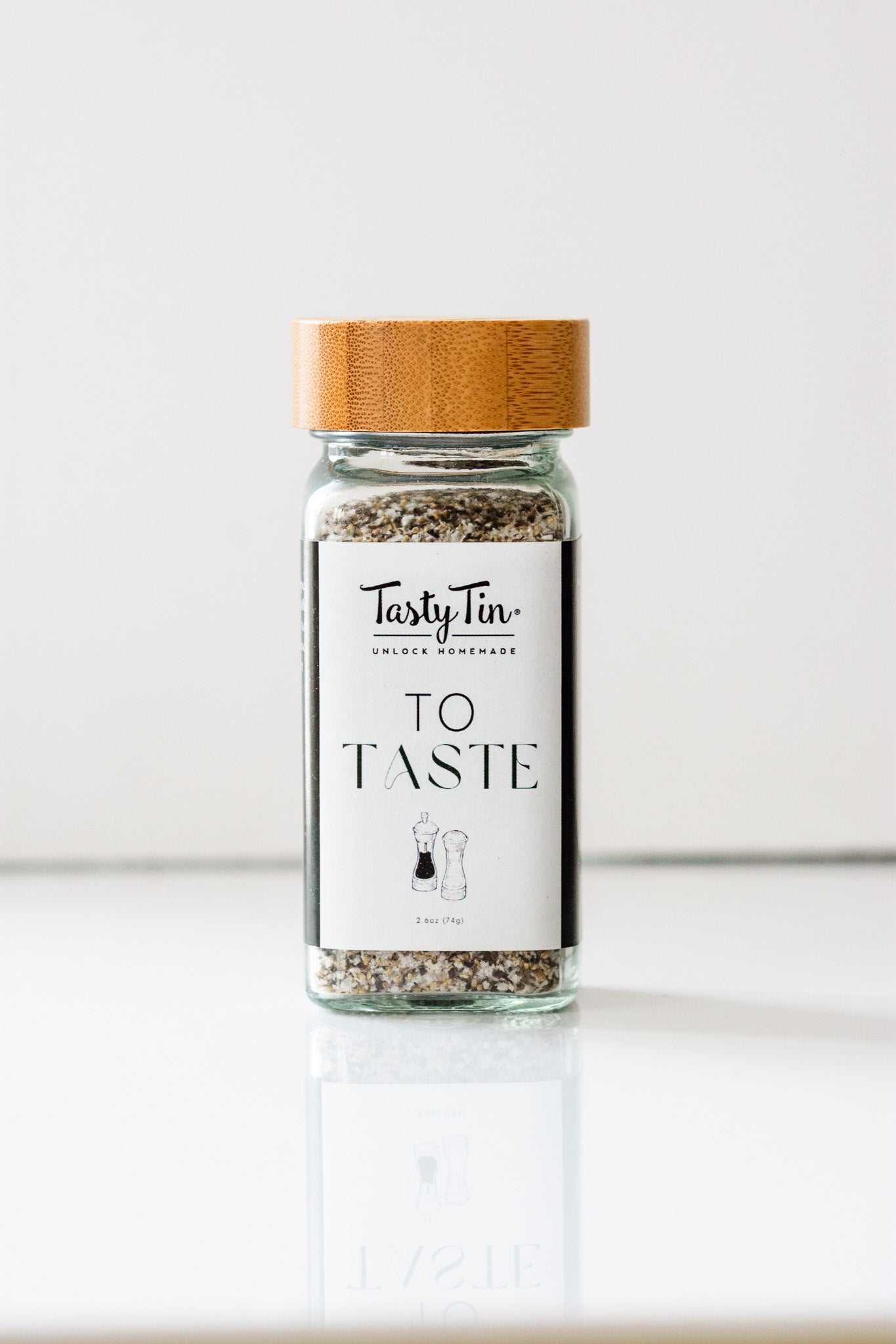 Tasty Tin Salt & Pepper Blend - Shaker with Bamboo Lid