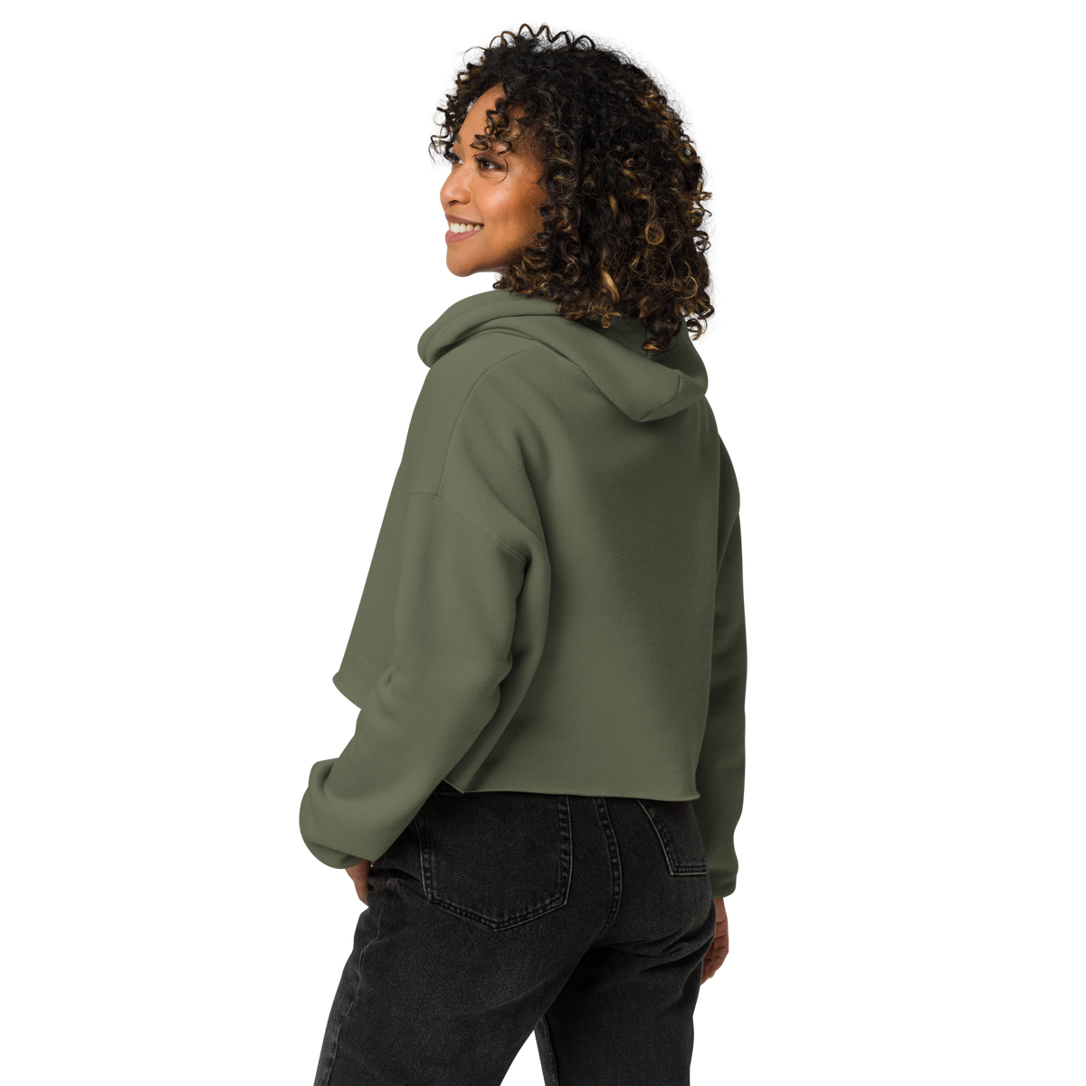 Embroidered Tasty Tin Peace Love Dust Crop Hoodie
