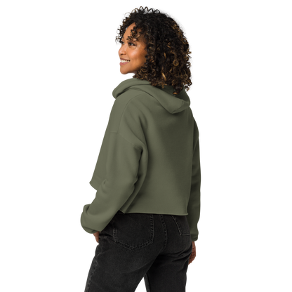 Embroidered Tasty Tin Peace Love Dust Crop Hoodie