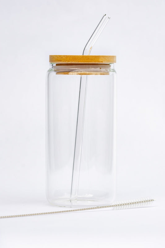 Glass Cup with Straw - Tasty Tin
