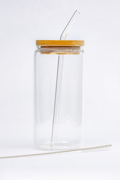 Glass Cup with Straw - Tasty Tin